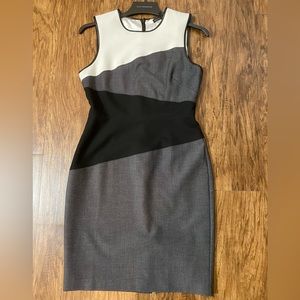 Pretty! White House Black Market. Lined, Sz 8P, fitted, sleeveless dress.